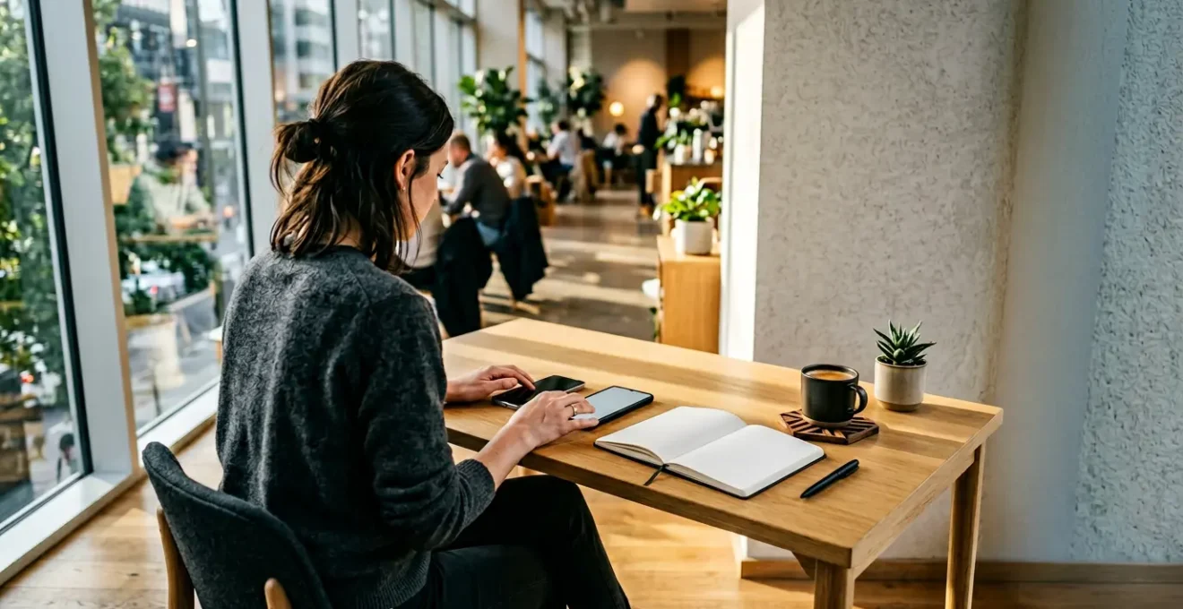 Professional freelancer working with multiple devices in modern workspace