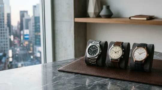 Professional watch collection display showcasing value retention watches