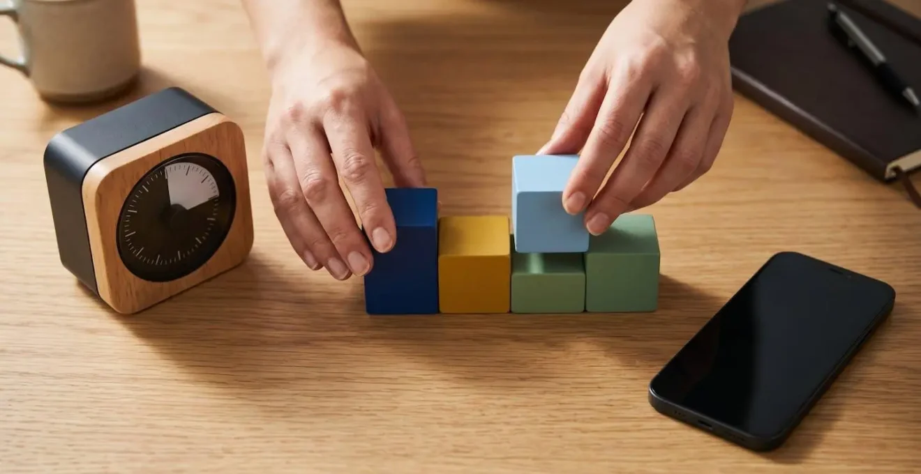 Professional managing digital notifications and focus time boundaries